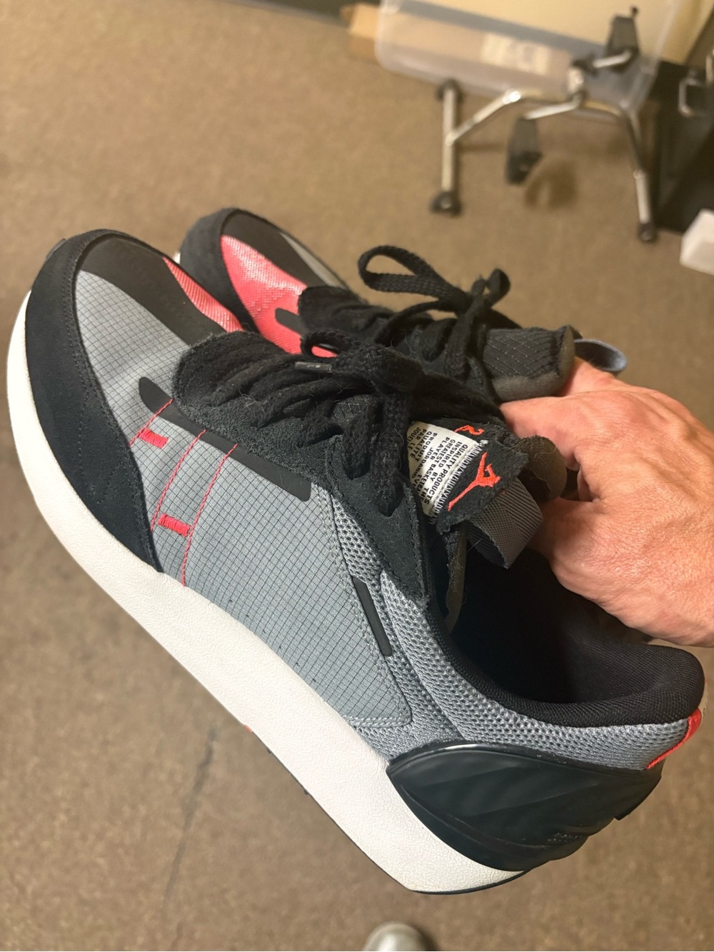 Jordan Men's Gray, Black & Red Low-Top Sneakers